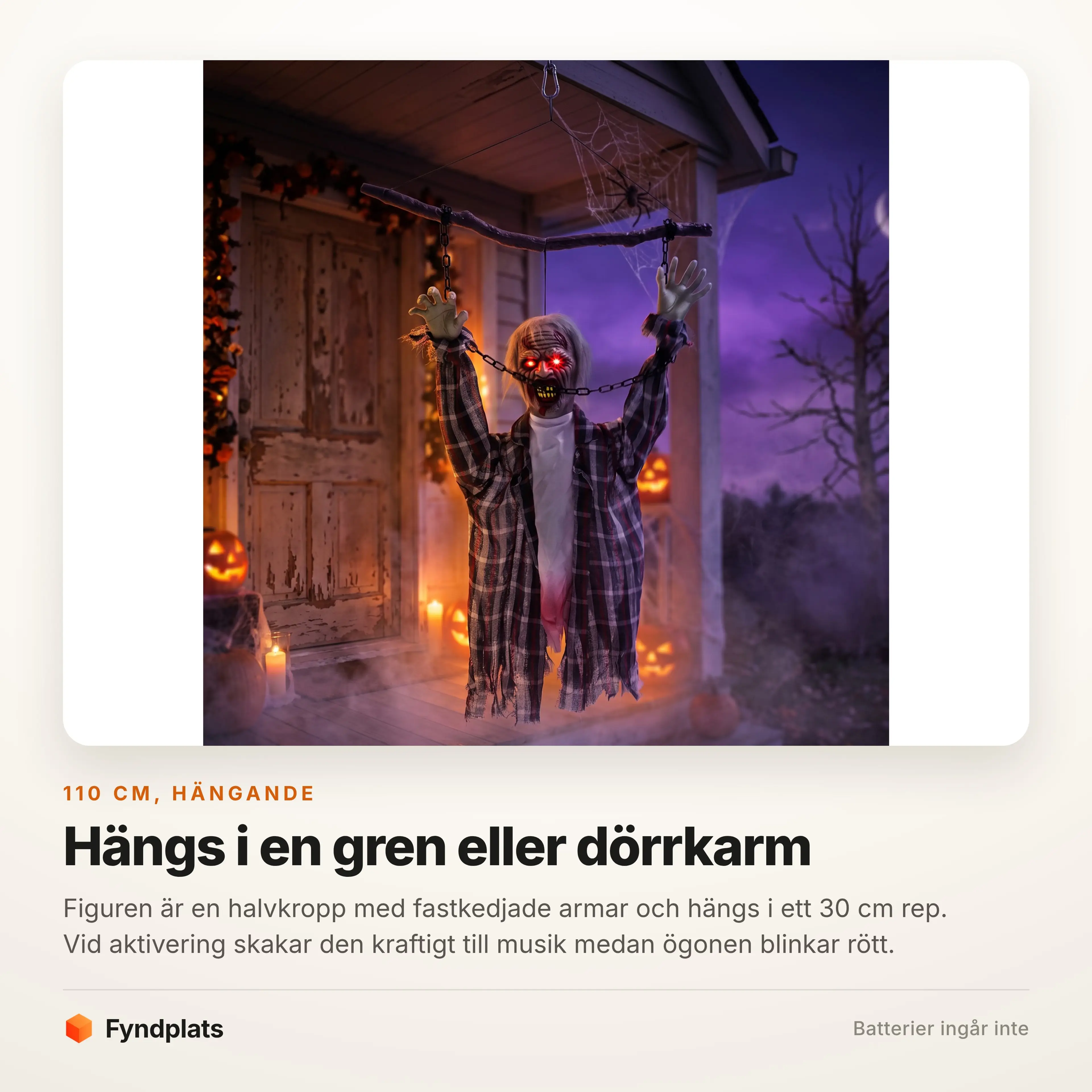 Figuren hänger vid en ytterdörr med pumpor