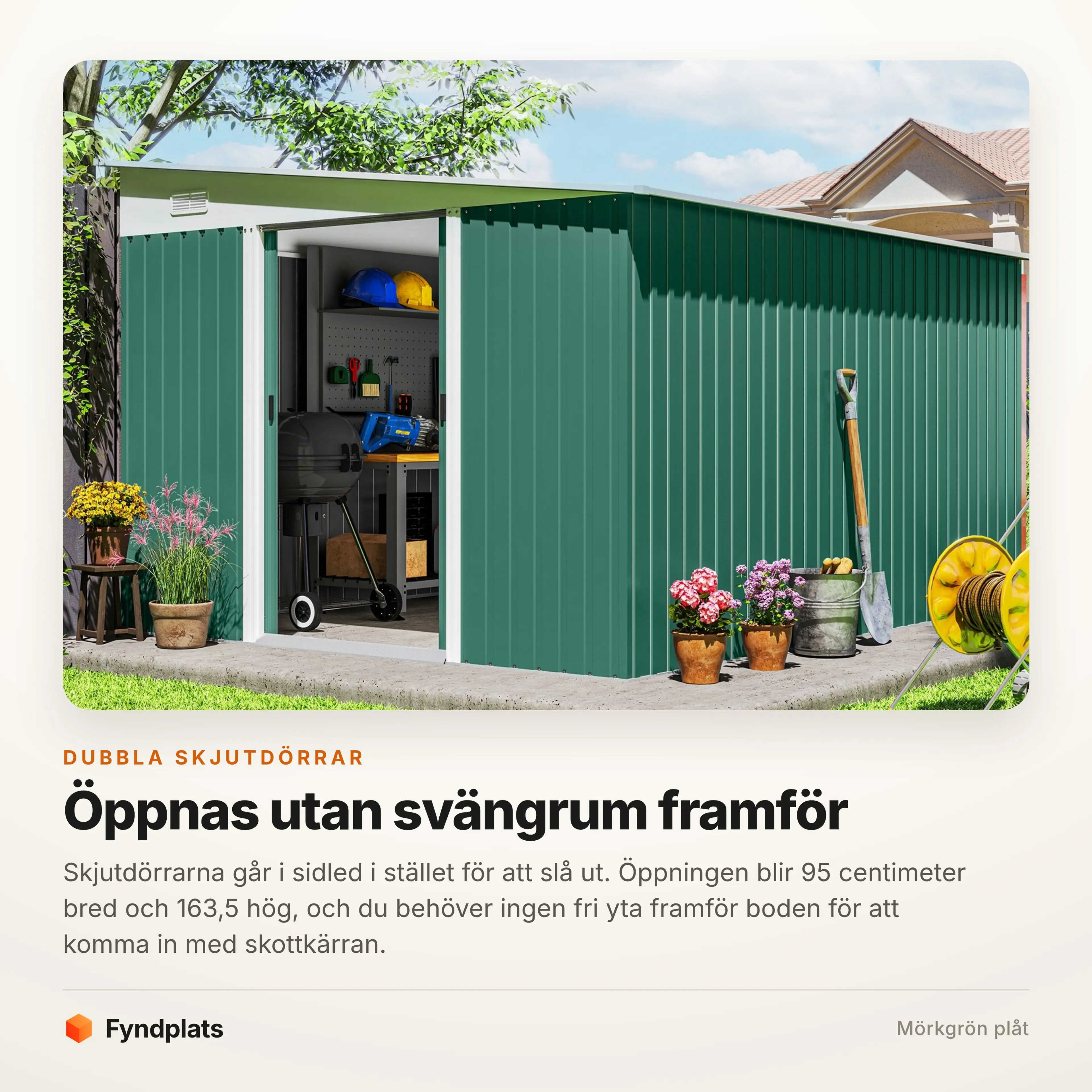 Skjutdörrarna öppna utan att ta plats framför boden