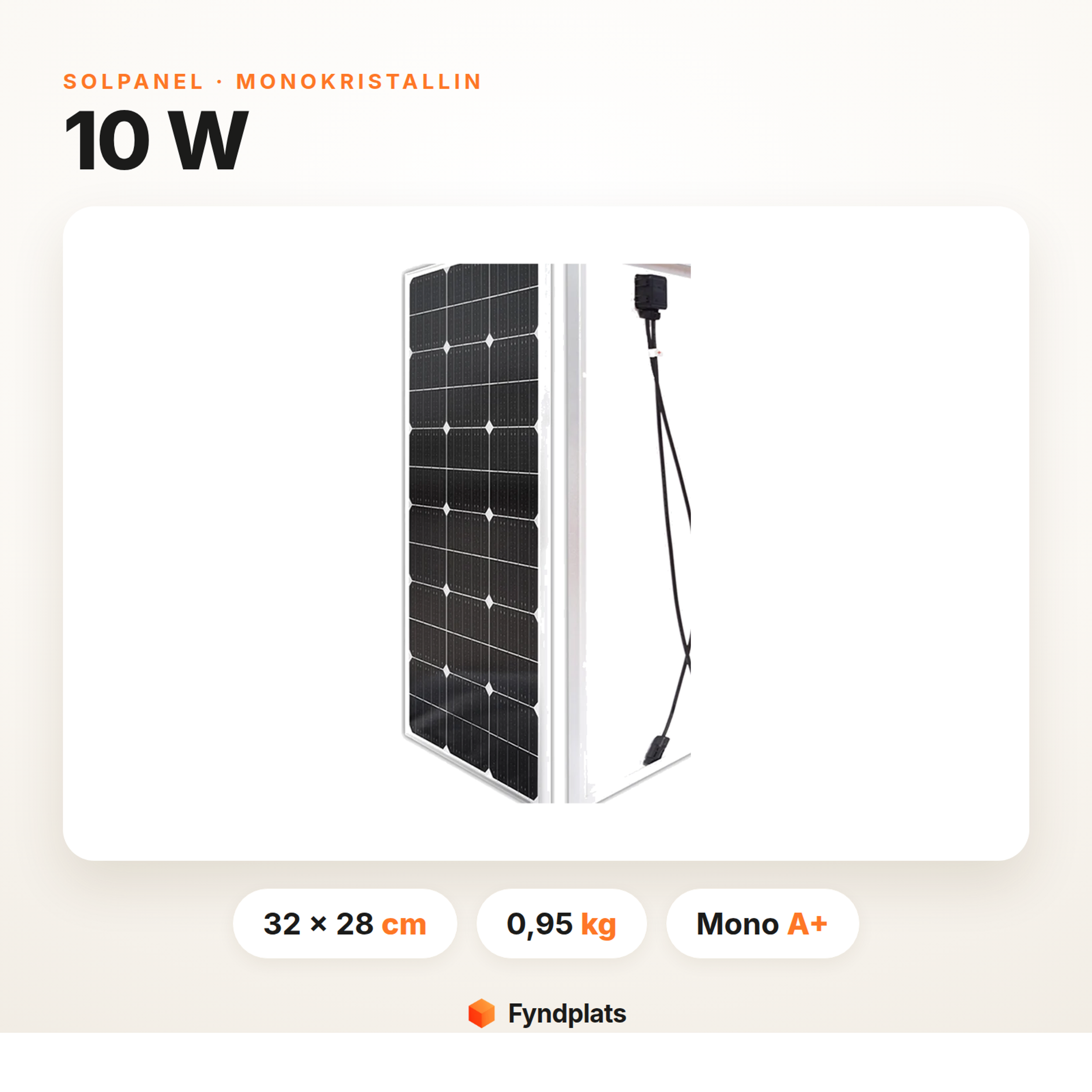 Monokristallin solpanel 12V för husbil, båt och fritidshus – 10–260 W