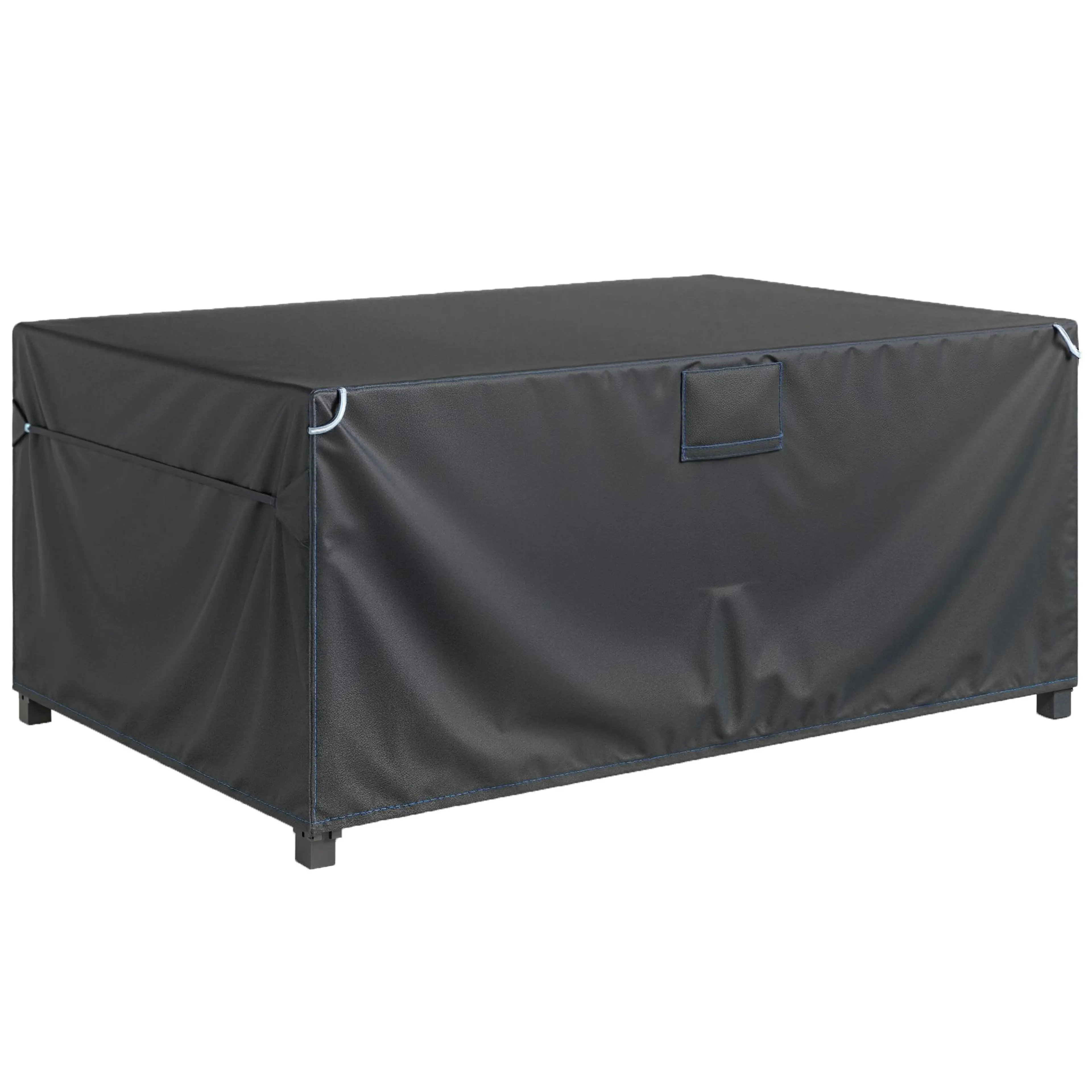 Skyddsöverdrag för utemöbler 180 × 120 × 74 cm – svart med fyra handtag