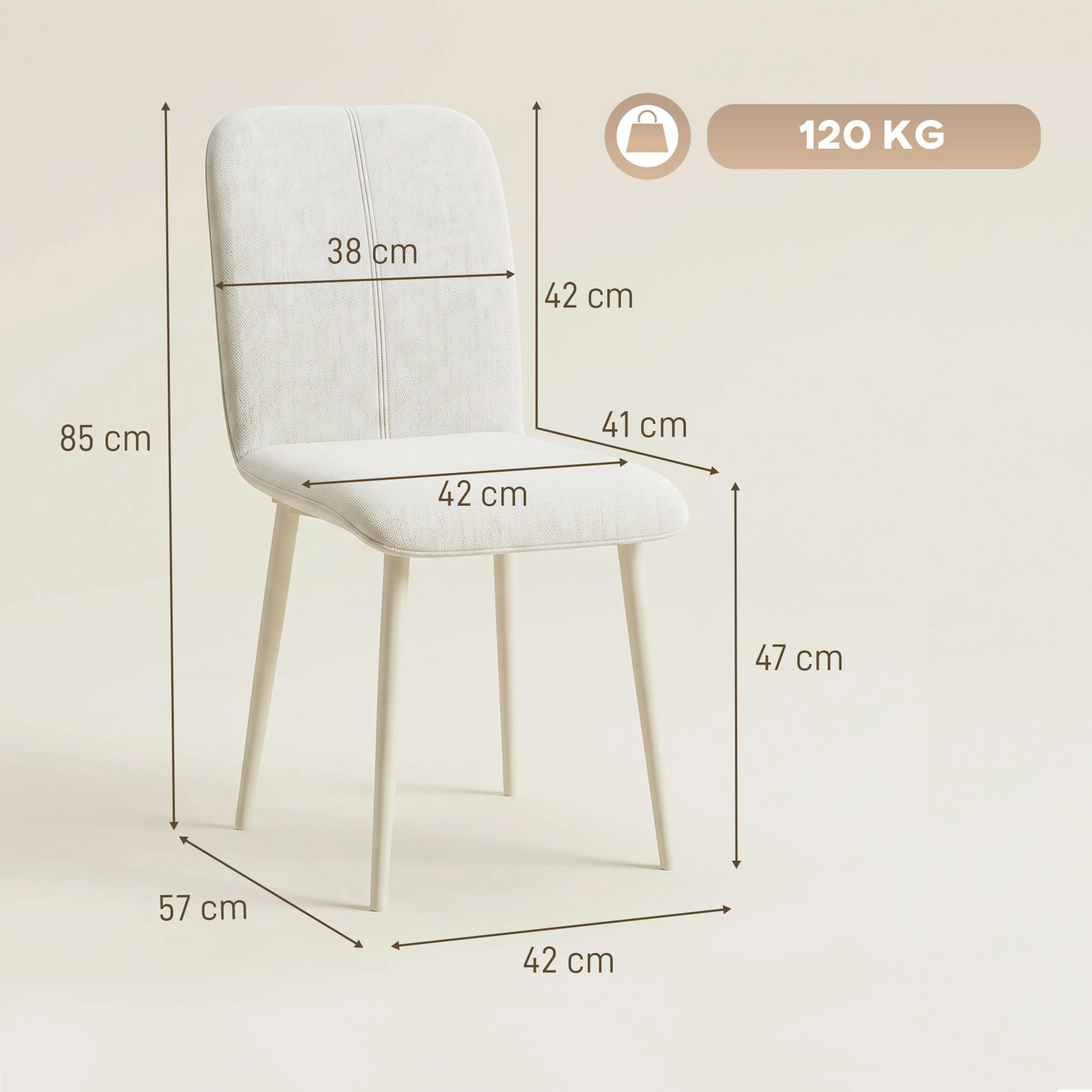 Smala matstolar 2-pack, 42 cm breda – bild 4