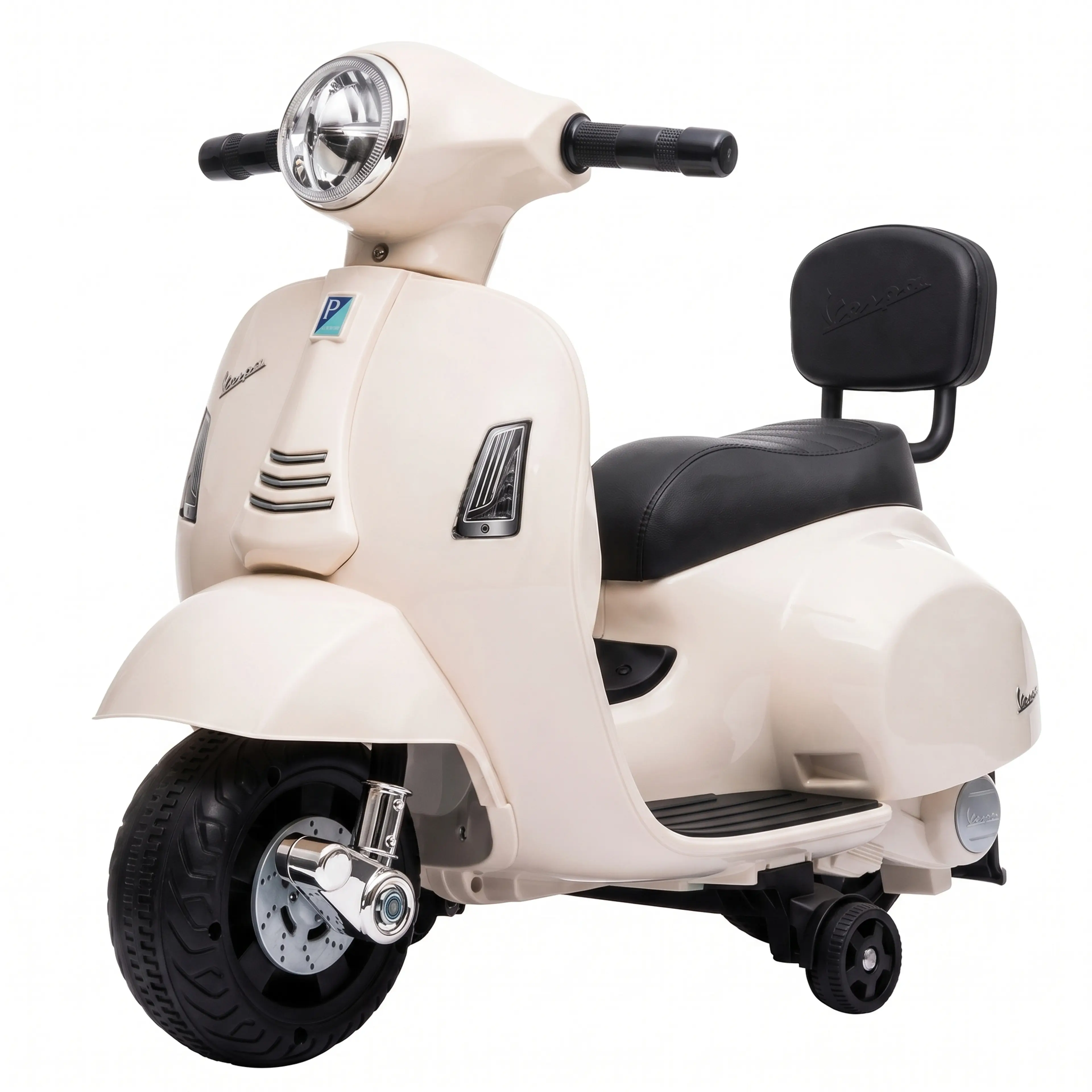 Vespa GTS elscooter för barn 6 V, vit — 18–36 månader