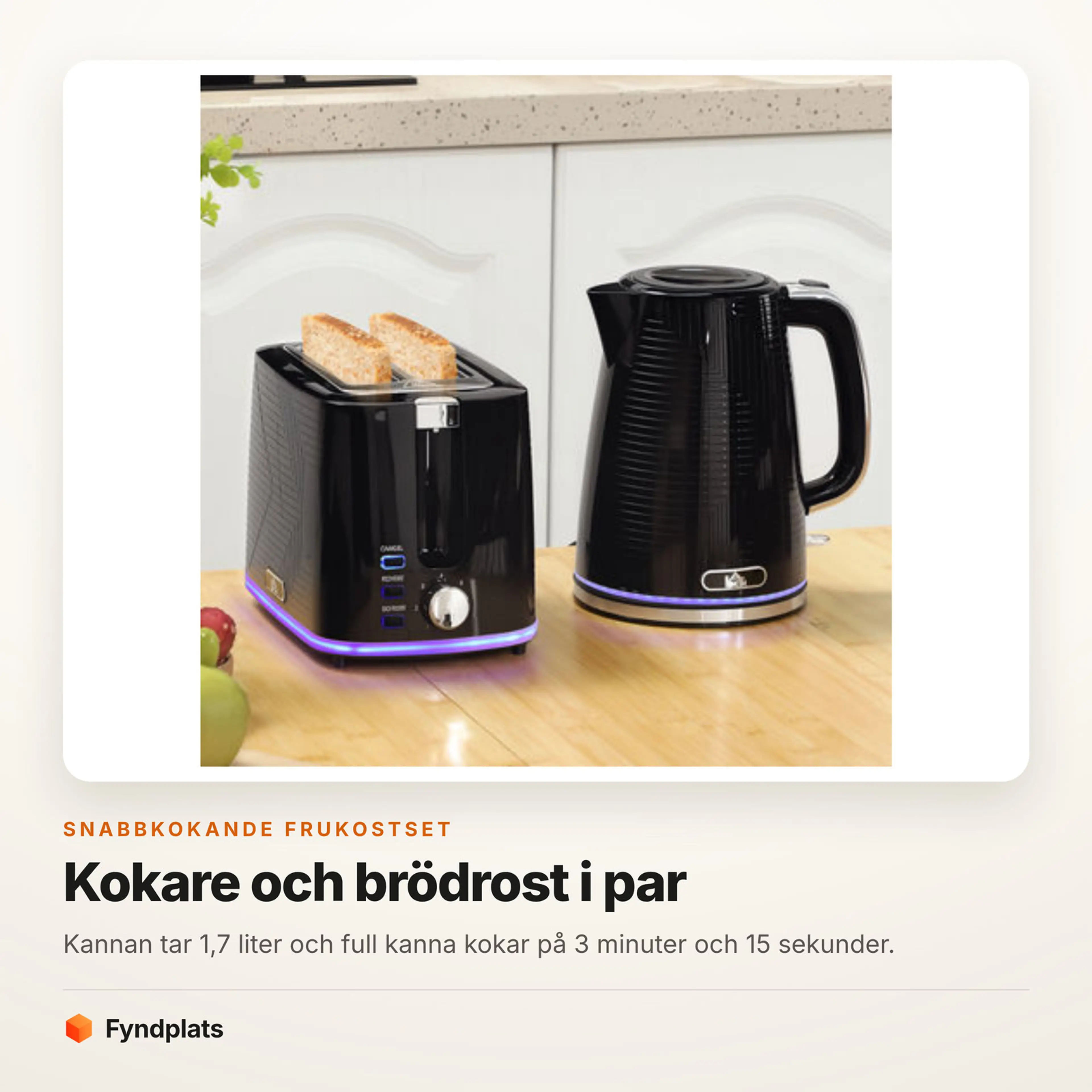 Vattenkokaren och brödrosten står som ett par på bänken