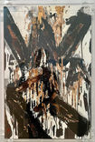 Abstract oil painting. Brown and black brushstrokes. Award-winning work 2024. Space Art TORAM.