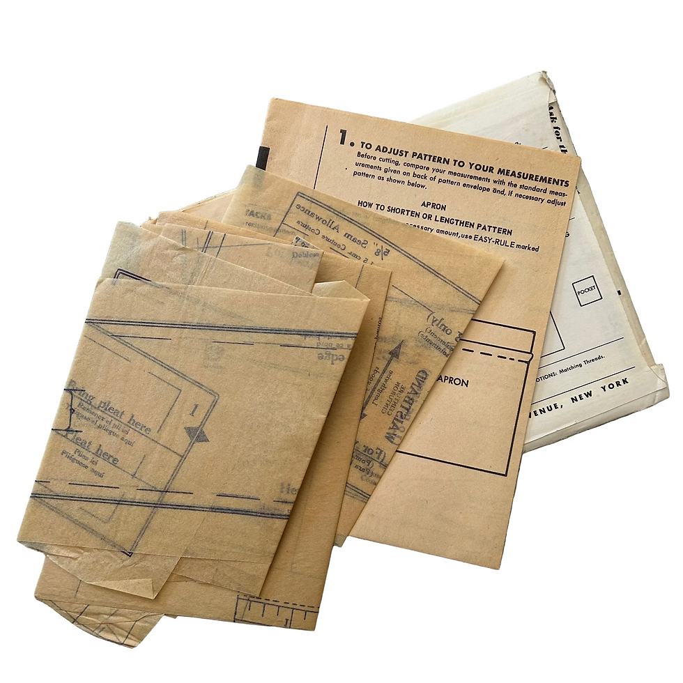 Thumbnail: Vintage 1950s Short Apron Paper Sewing Pattern