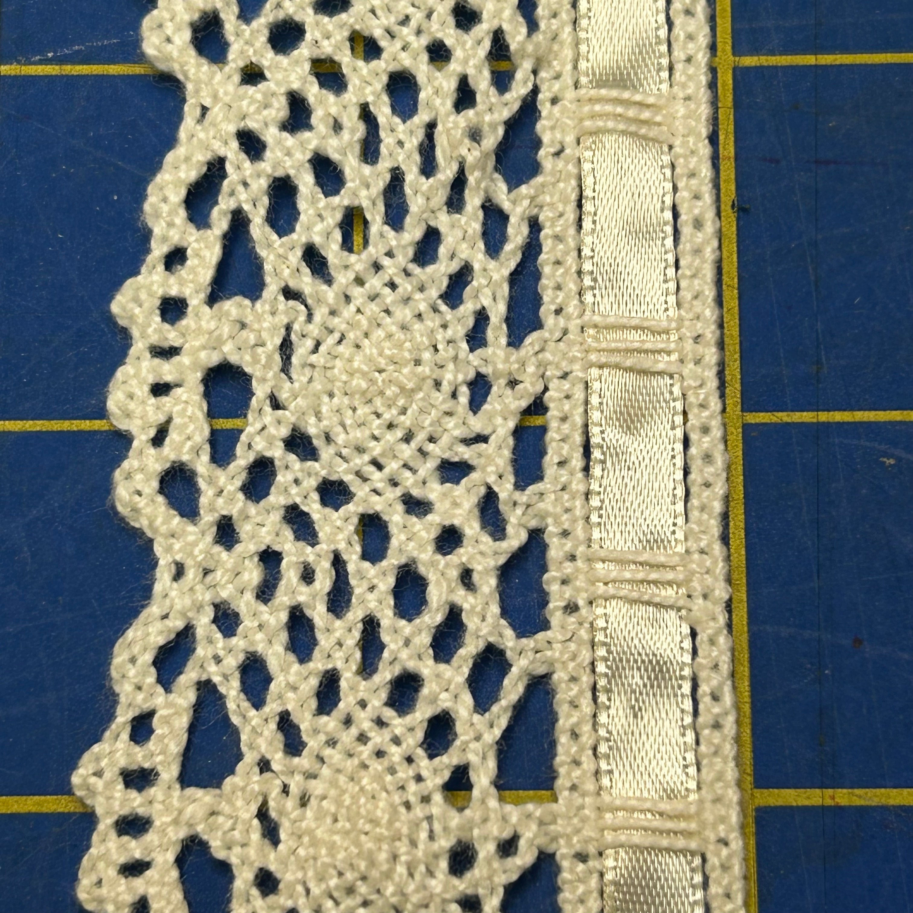 Vintage ecru crochet lace, 1.75" wide, 23 continuous yards