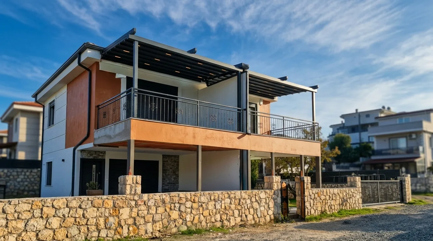 Terasta pergola tente uygulaması, proje görünümü 33
