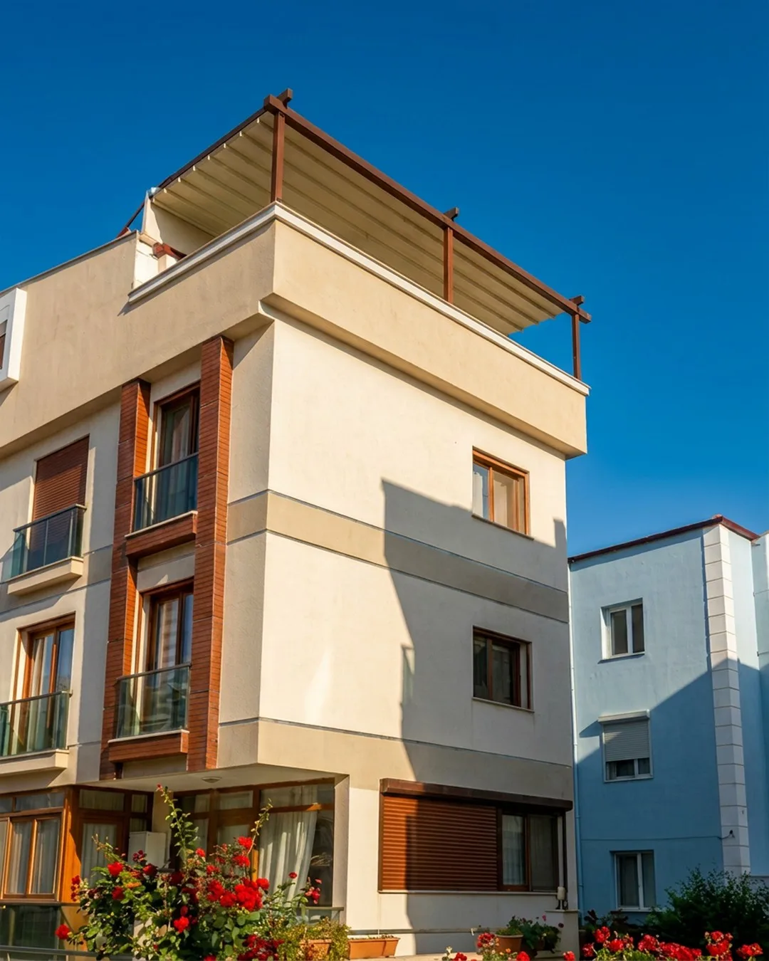 Terasta pergola tente uygulaması, proje görünümü 53