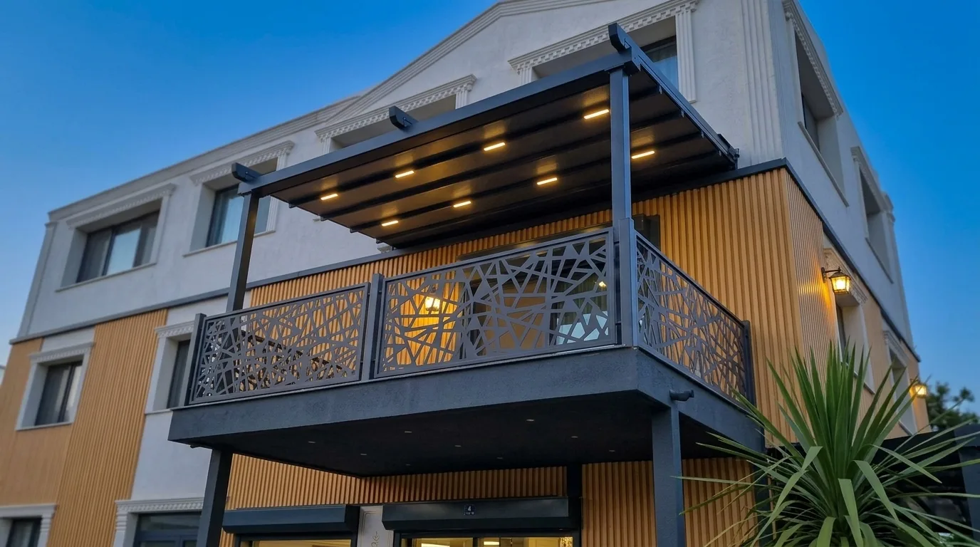 Terasta pergola tente uygulaması, proje görünümü 29