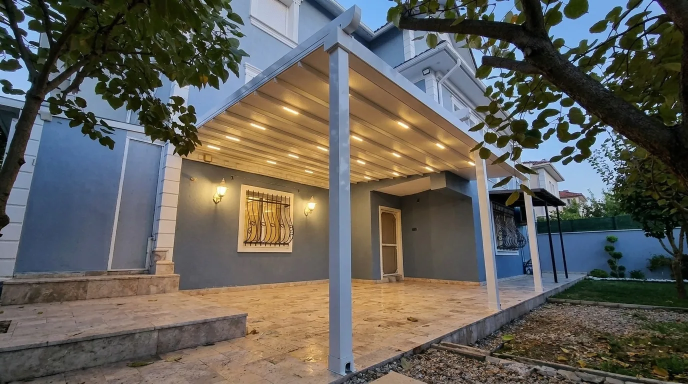 Bahçede pergola tente uygulaması, proje görünümü 10