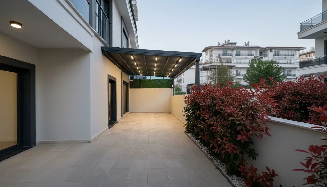 Bahçede pergola tente uygulaması, proje görünümü 50