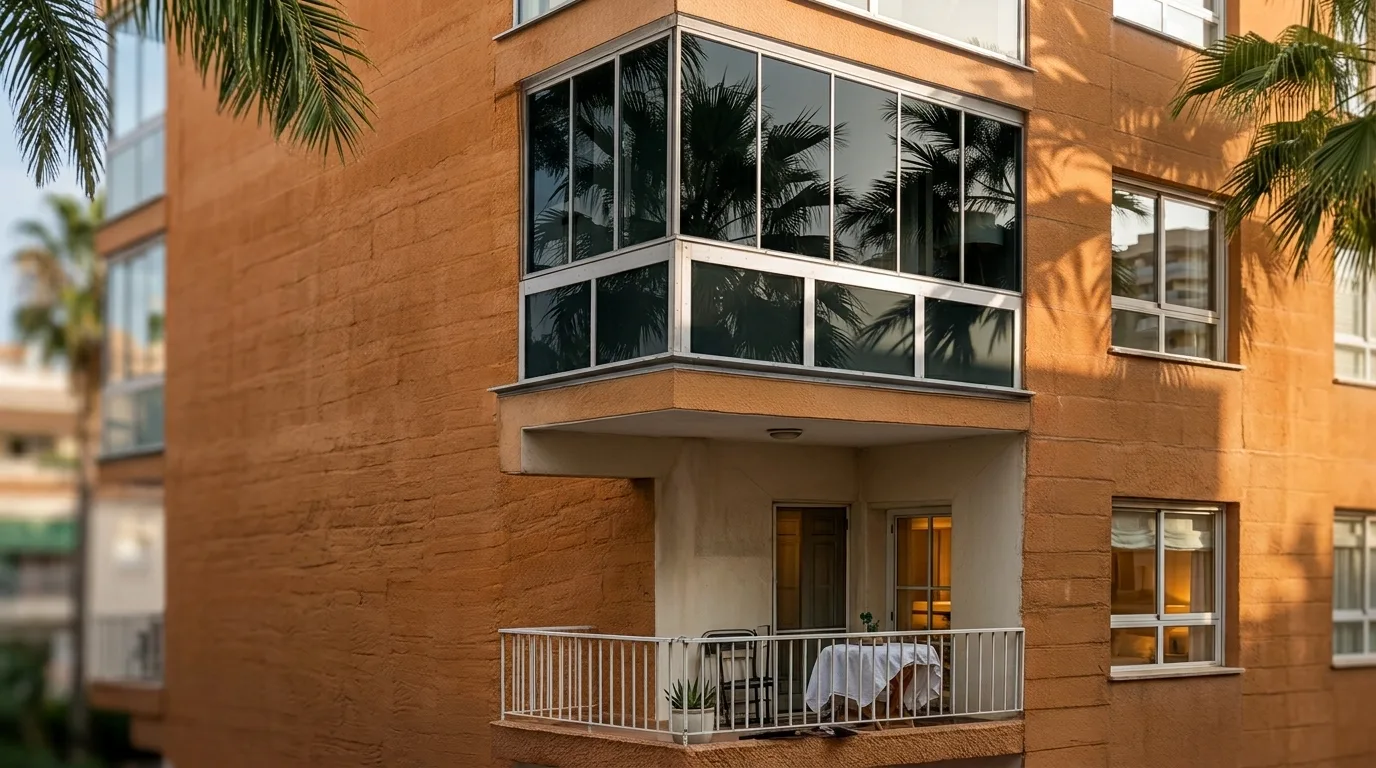Balkonda katlanır cam balkon uygulaması, proje görünümü 4