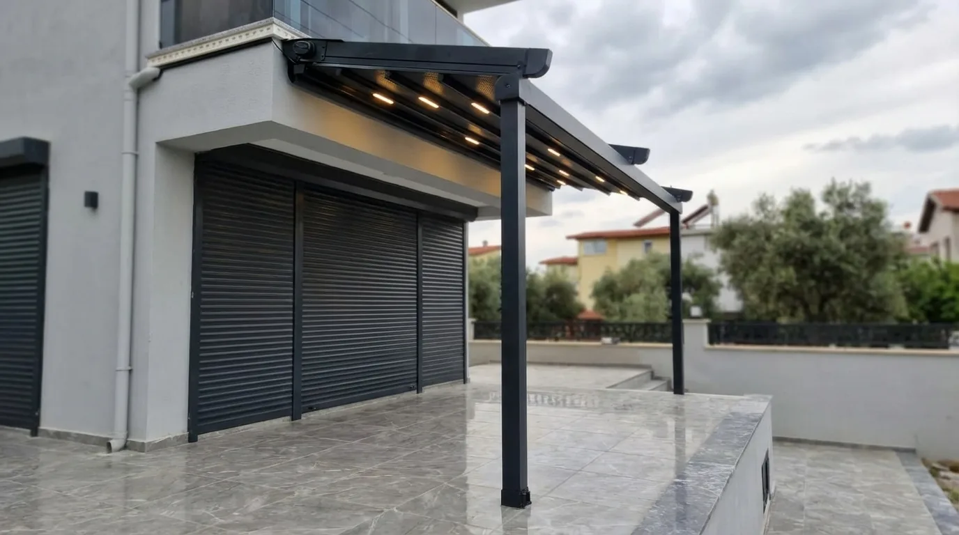 Bahçede pergola tente uygulaması, proje görünümü 12