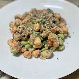Creamy Miso Gnocchi with Greens