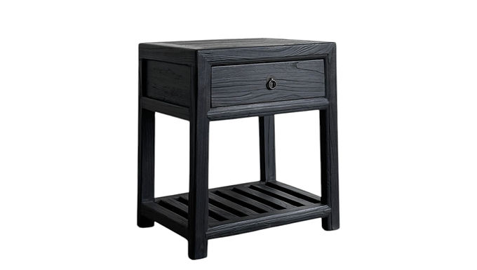 Table de chevet en orme noir 19,5 x 15,5 x 23,5 H