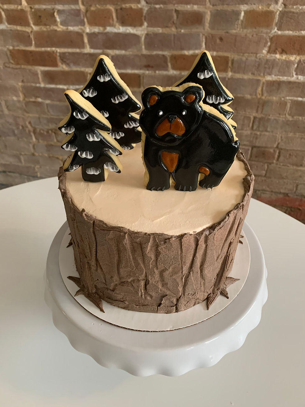 Woodland Baby Shower Cake with Cookie Toppers