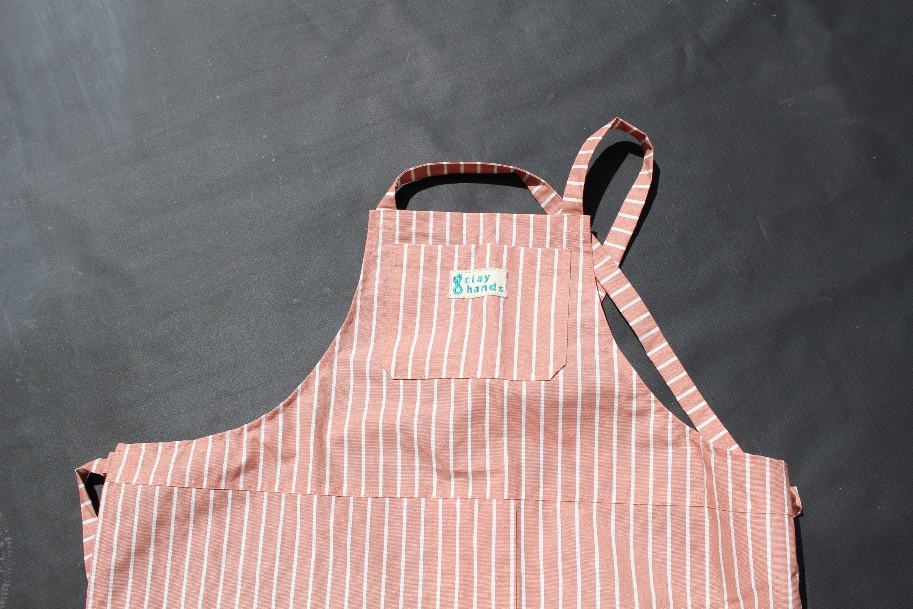 Peach striped Split leg Apron
