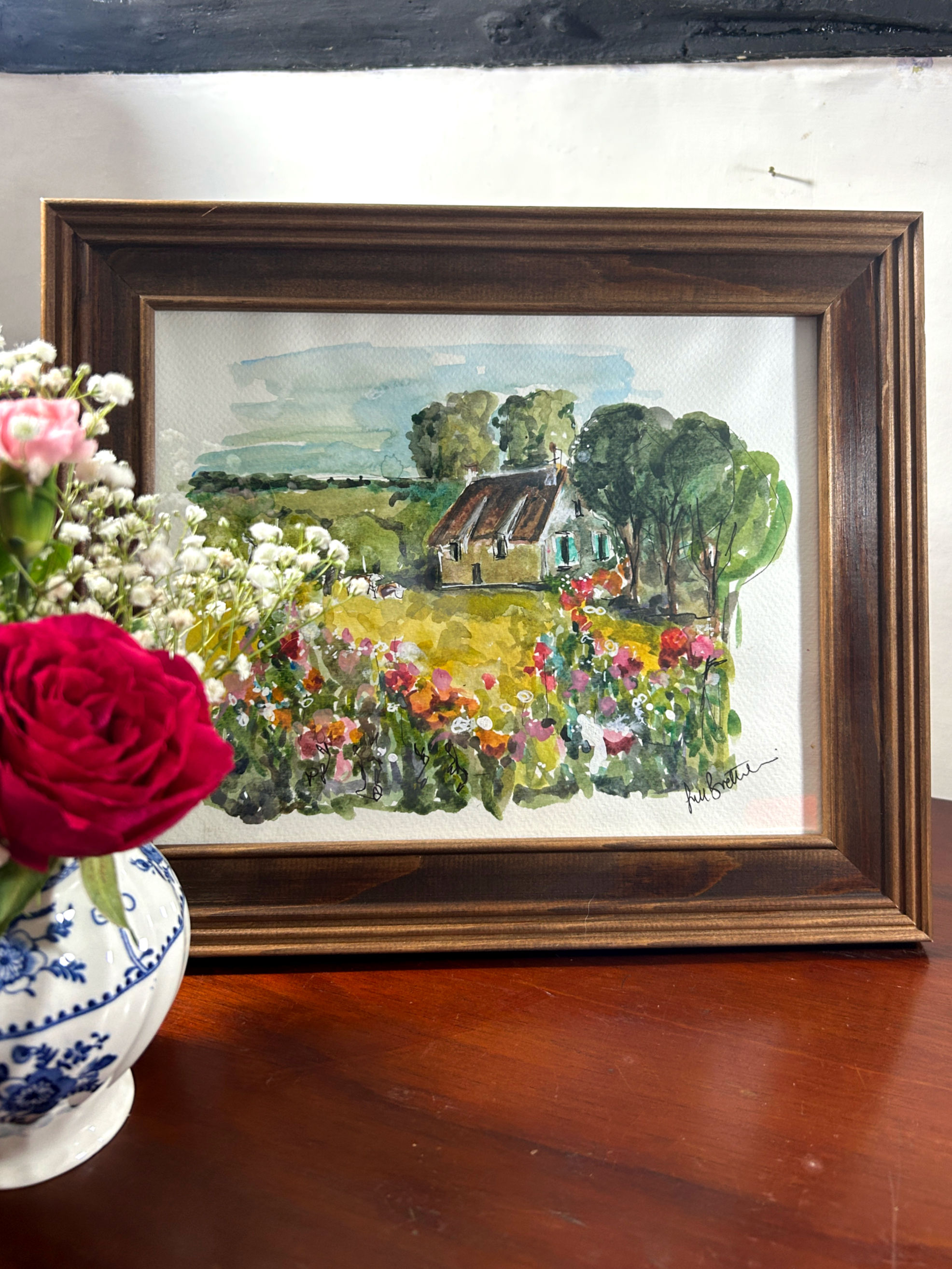 Original Ink Drawing and Watercolour painting by Jill Bretherton