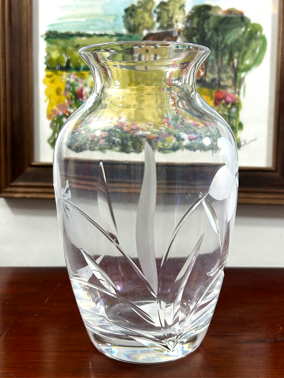 Thumbnail: Etched Glass Vase – Floral Design | Elegant Cottage style Home Décor