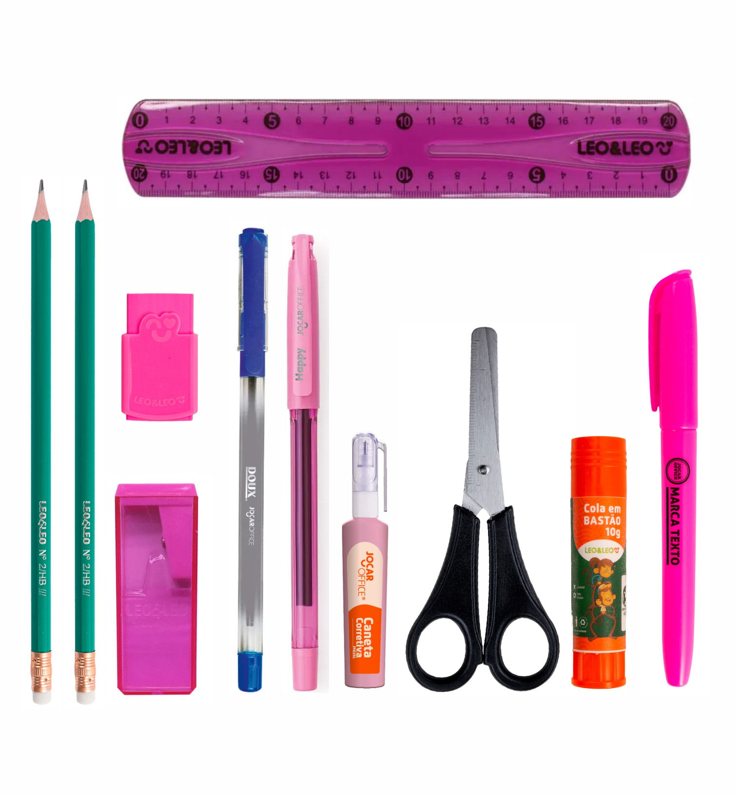 Kit escolar 11 itens Volta as aulas fundamental, faculdade