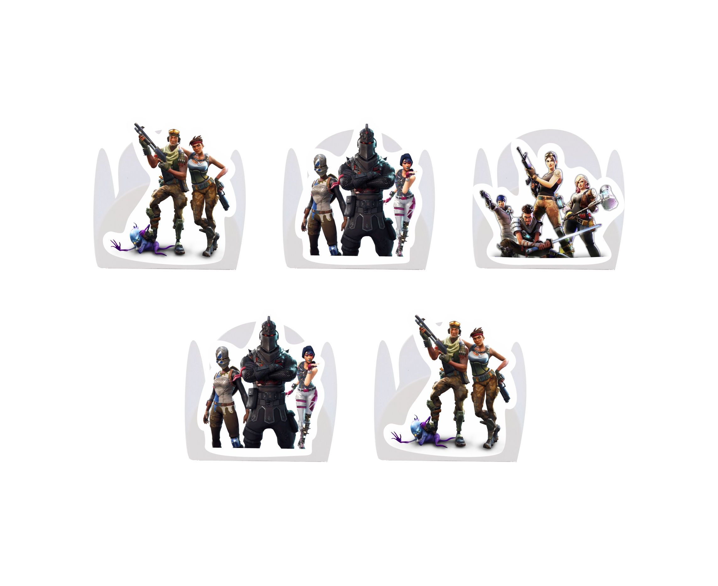 50 Forminha para doce / bombom BRANCA com aplique - Fortinite jogo