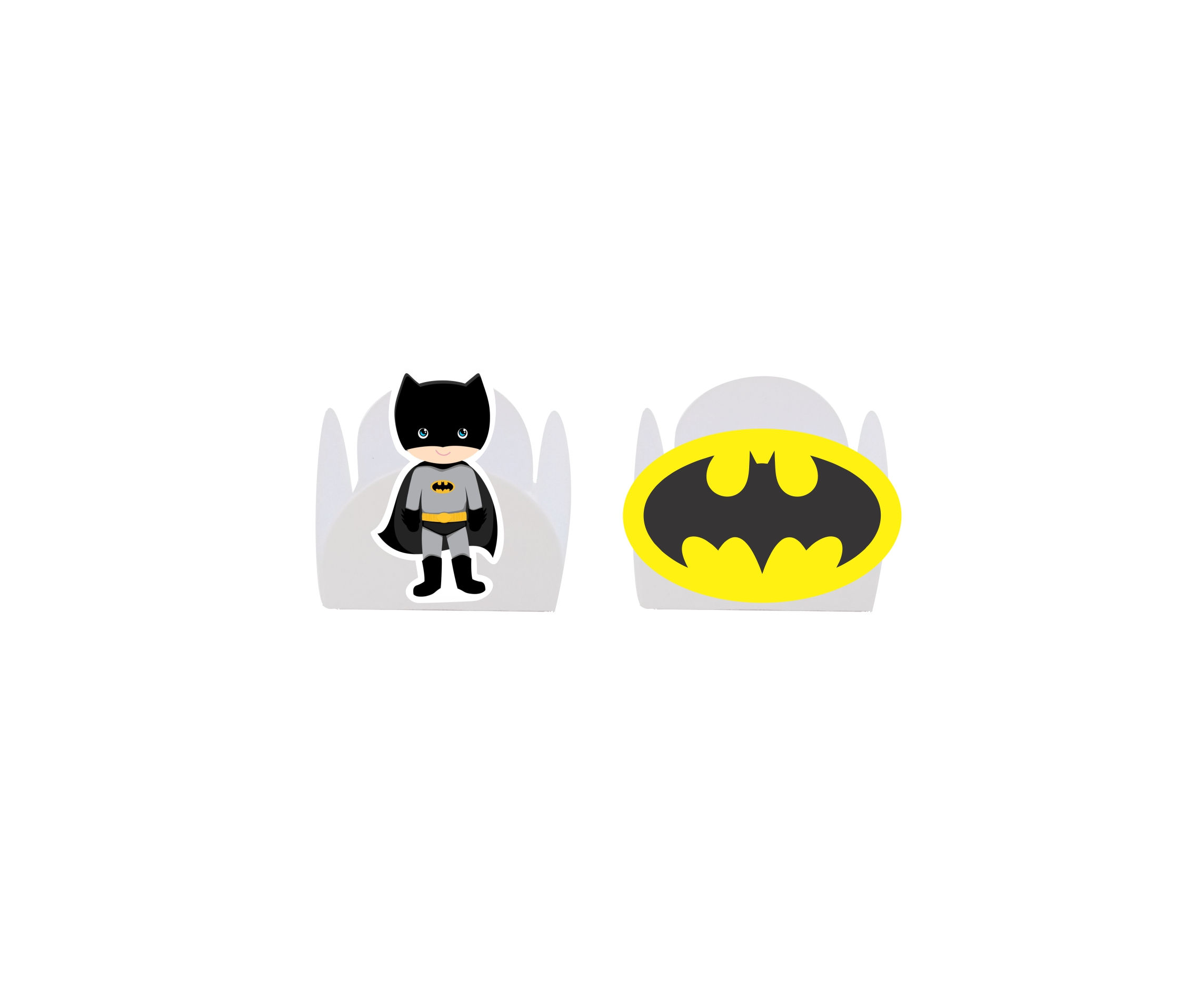 50 Forminha para doce / bombom BRANCA com aplique - Batman