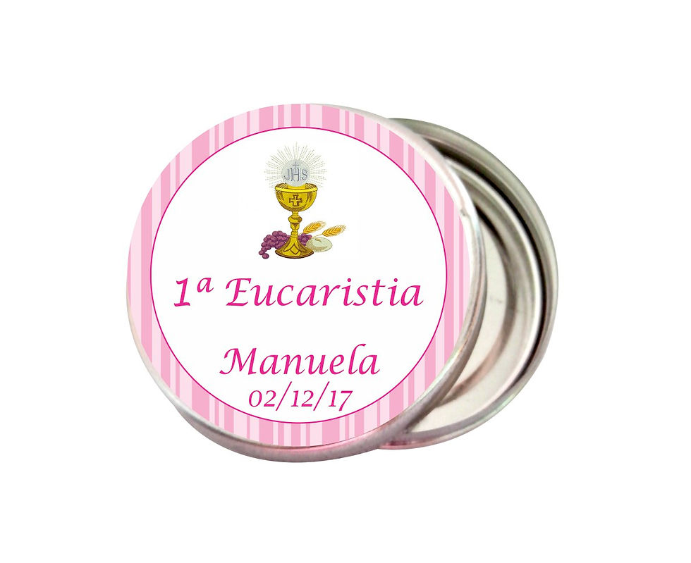 Miniatura: 13 Latinha 5x1 lembrancinha personalizada Primeira comunhão Menina