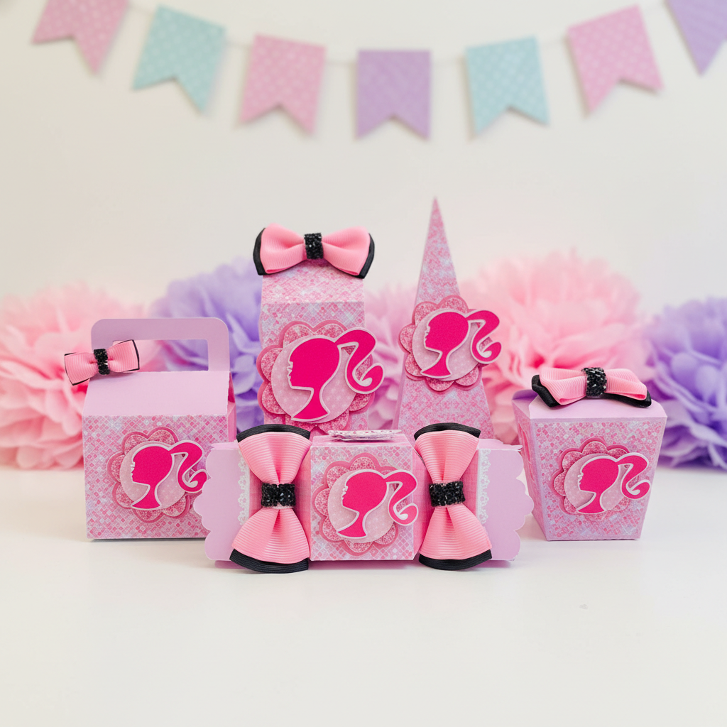 Kit Festa infantil Personalizado 10 caixas - Barbie