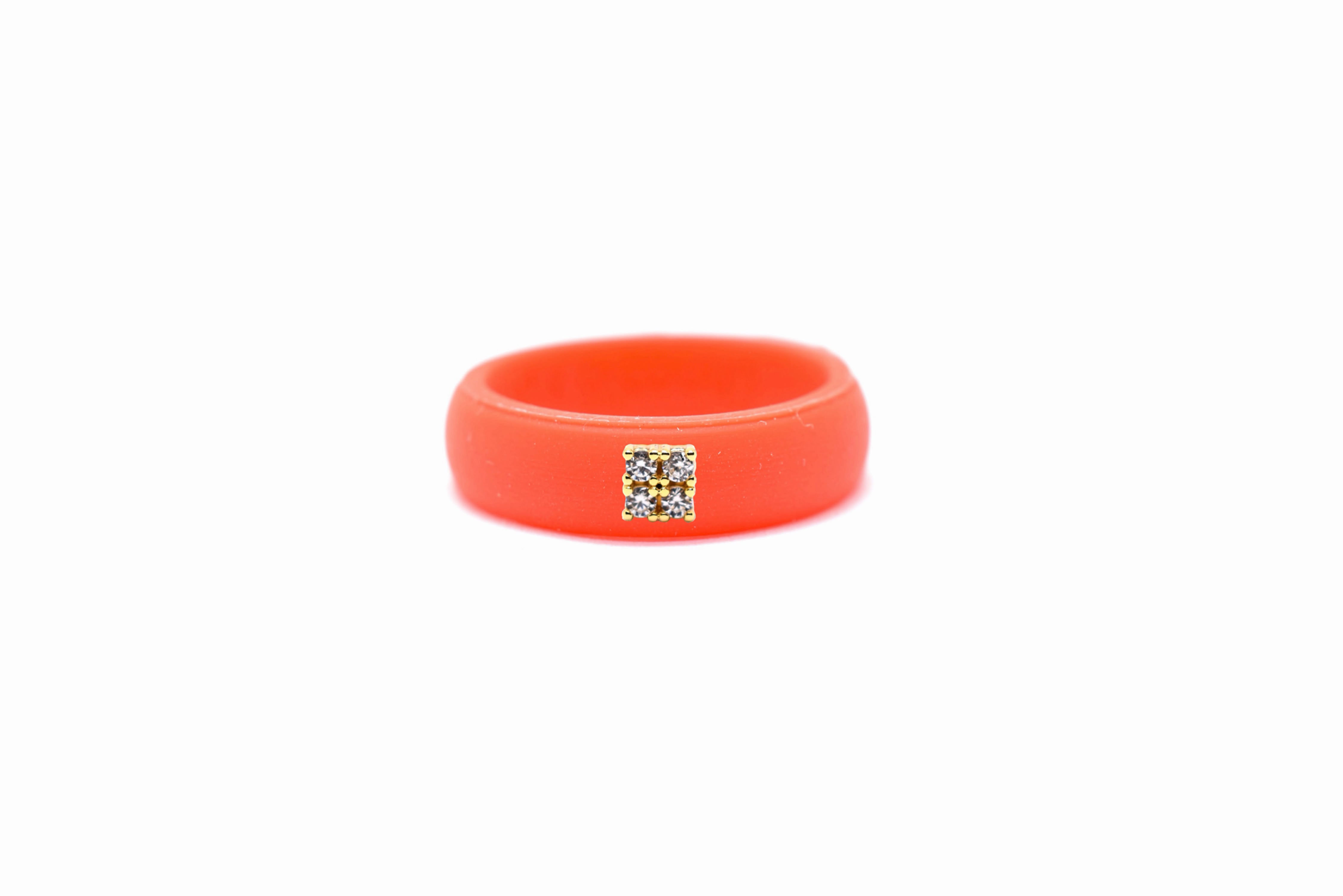 Bague Pop Carré rouge