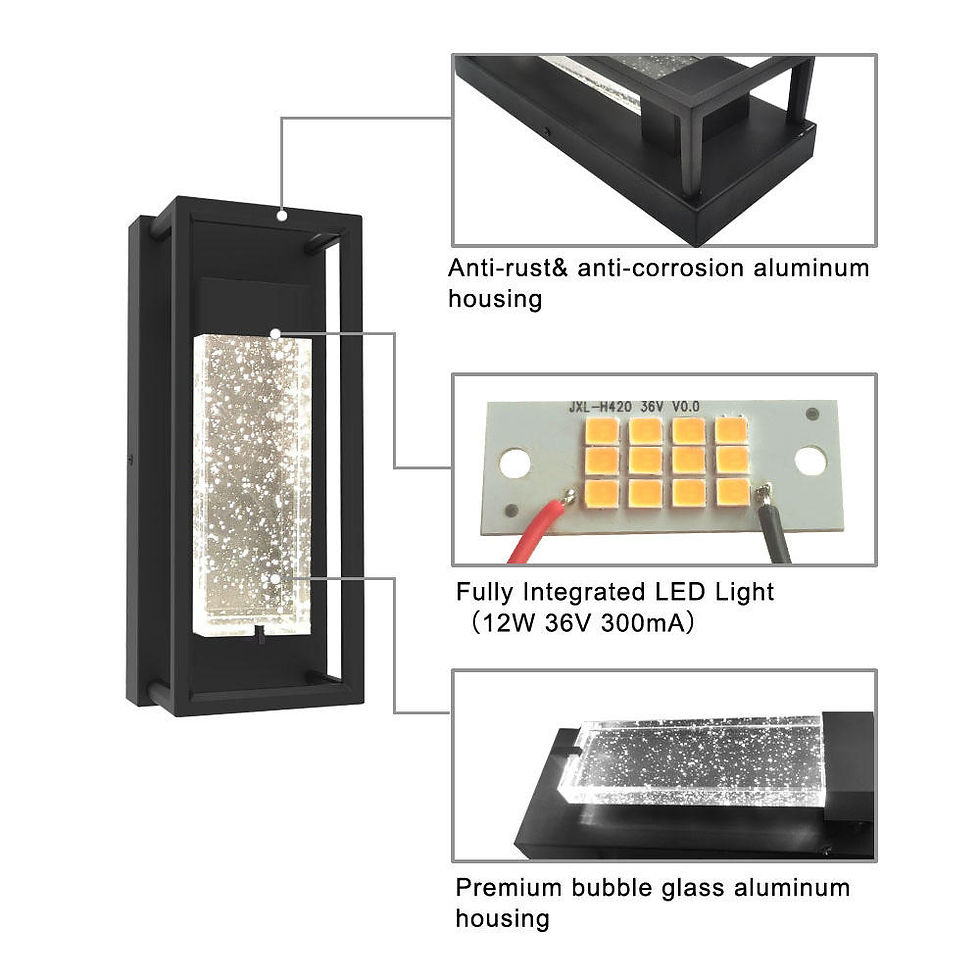 Thumbnail: 12" Crystal Bubble Glass Wall Light with frame