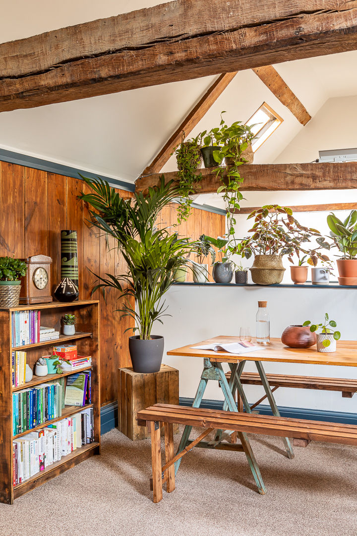 Therapy centre, interior designer Suffolk Woodbridge, styling, reclaimed furniture, plants