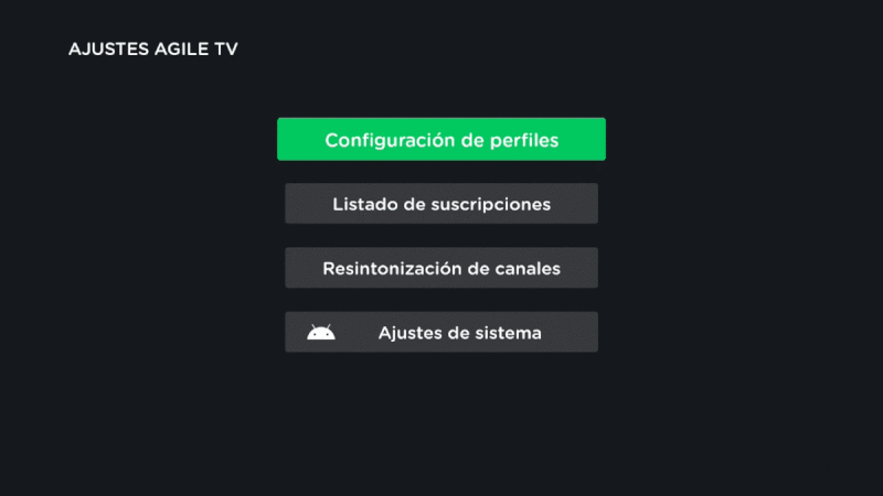 Configuración de perfiles