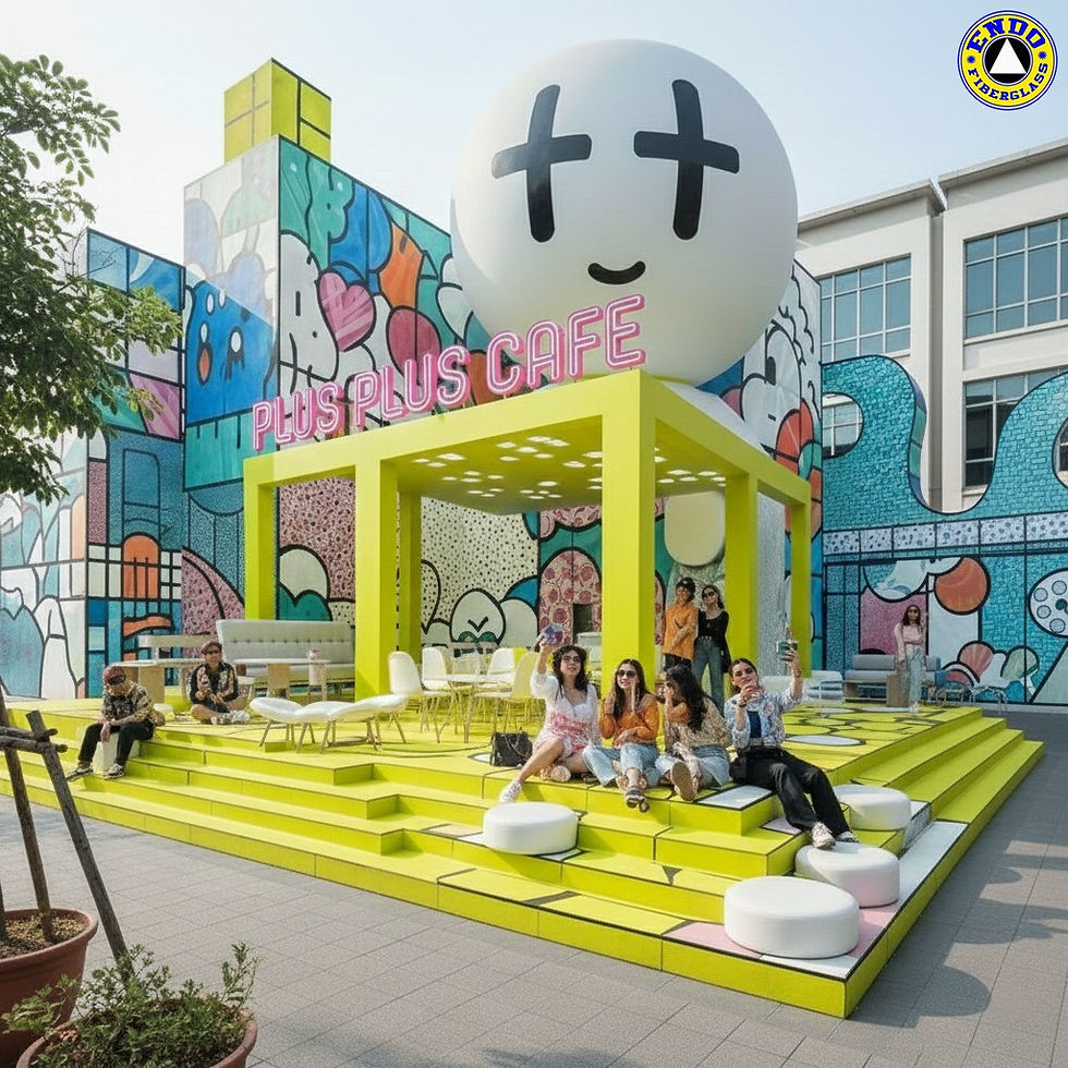 Material fiberglass dekoratif untuk cafe