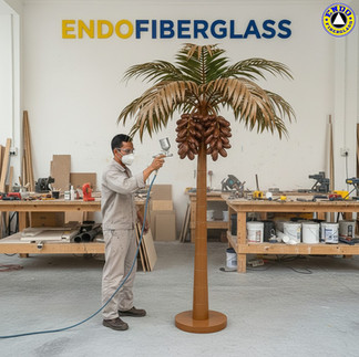 airbrushing pohon kurma fiberglass