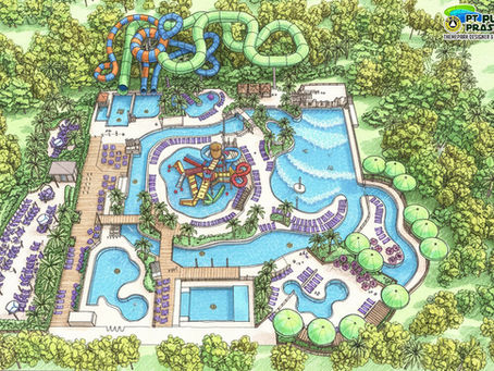 Sketsa masterplan desain waterpark