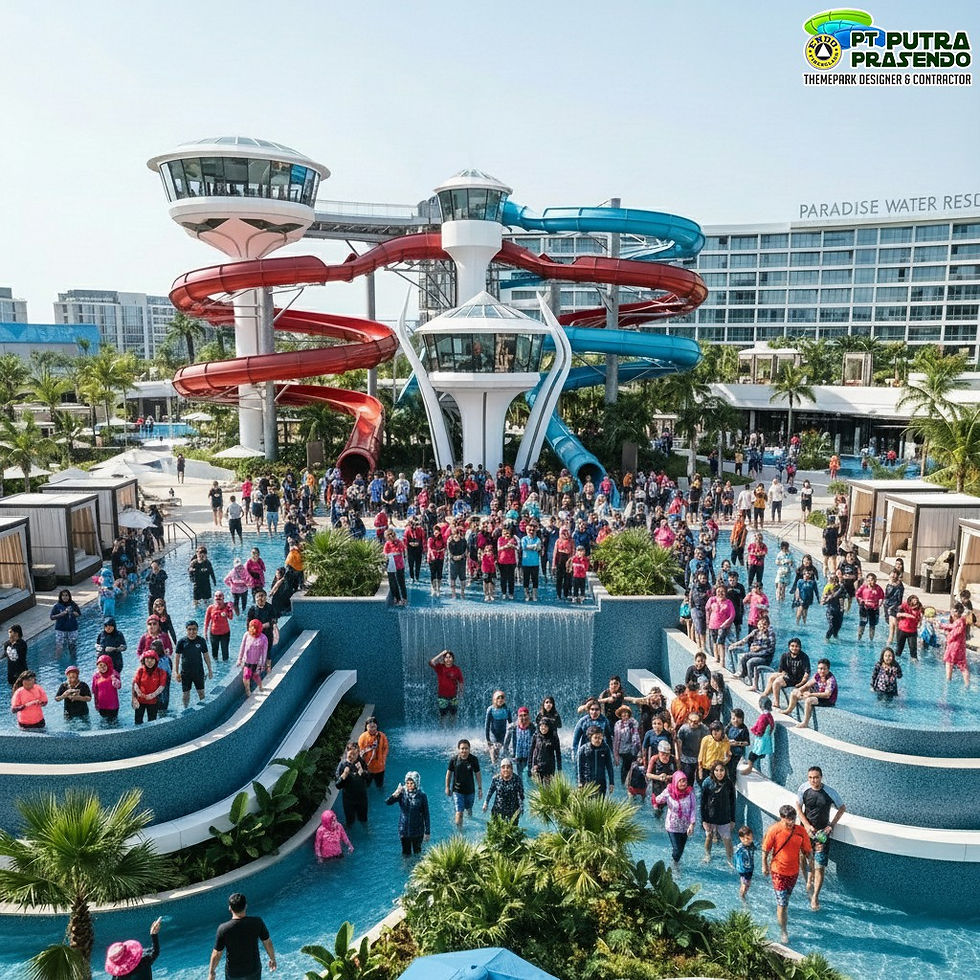 teknologi waterpark modern desain futuristik