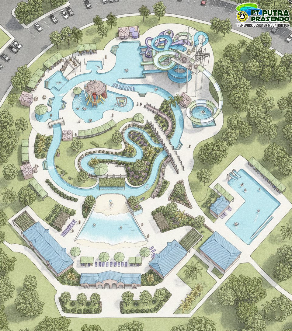 Masterplan waterpark modern konsep terlengkap