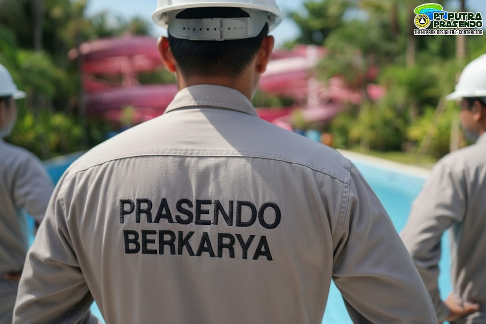 tim Prasendo Berkarya yang ahli dalam konstruksi waterpark