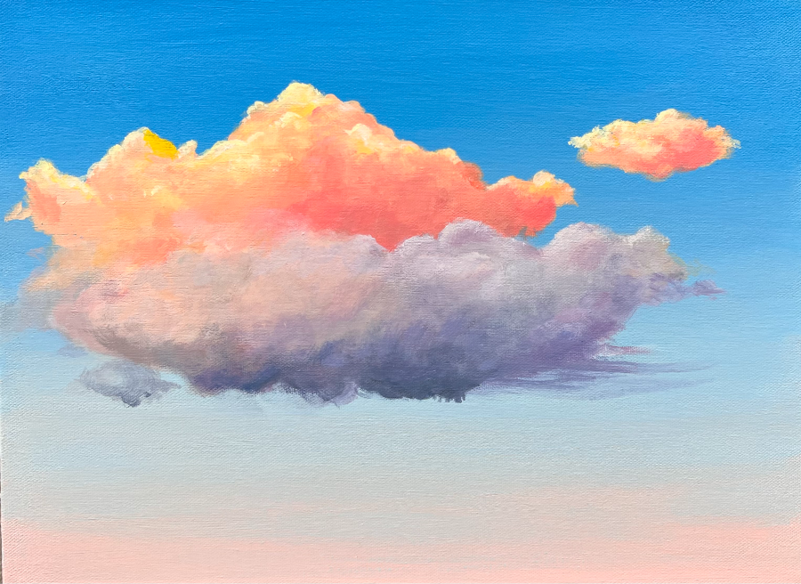painting of an evening sky with clouds by Mel Kistner Christian artist