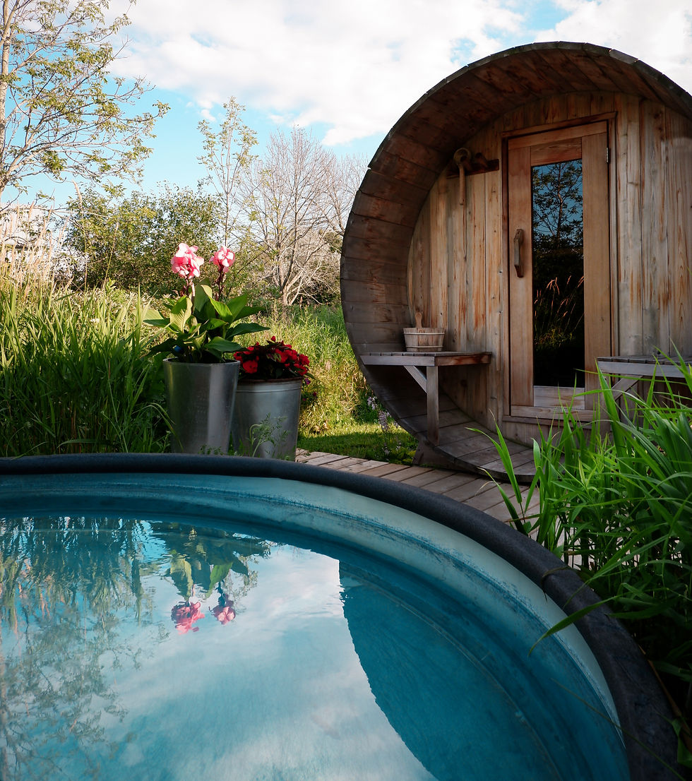 Cold plunge and sauna at The Wilfrid in Prince Edward County Ontario