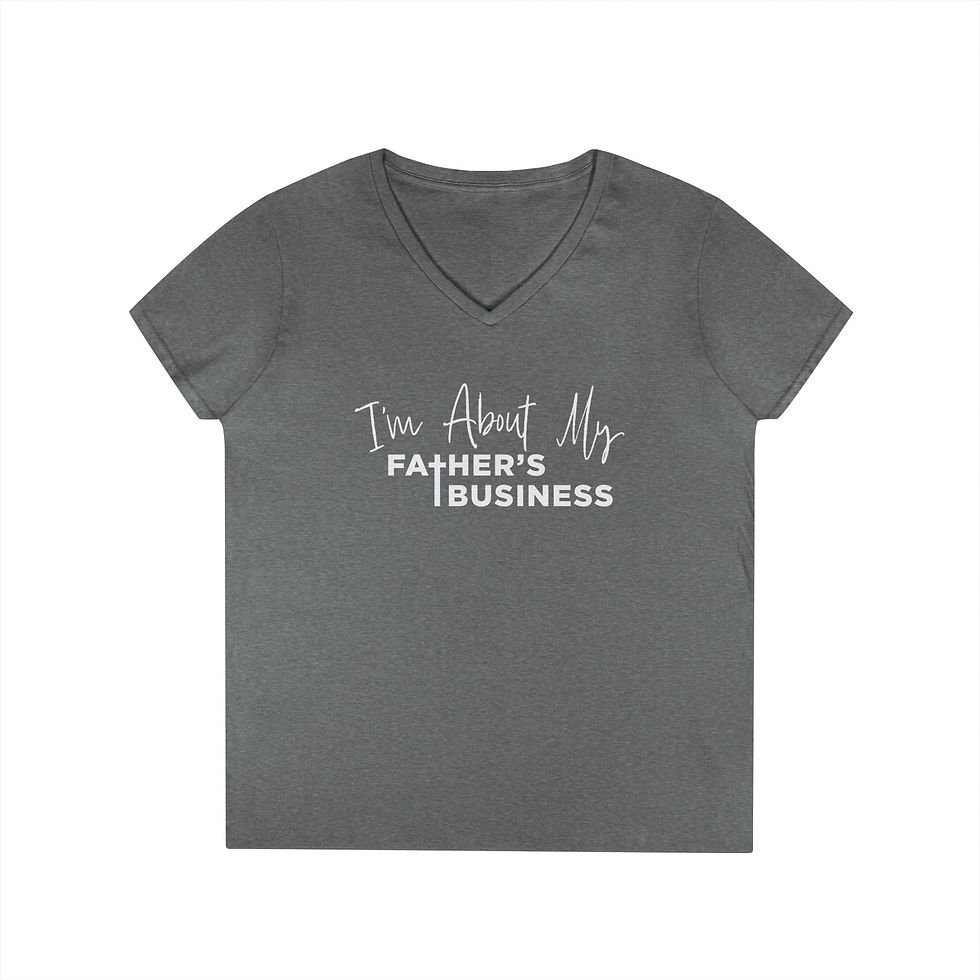 Thumbnail: About My Father's Business Ladies' V-Neck T-Shirt