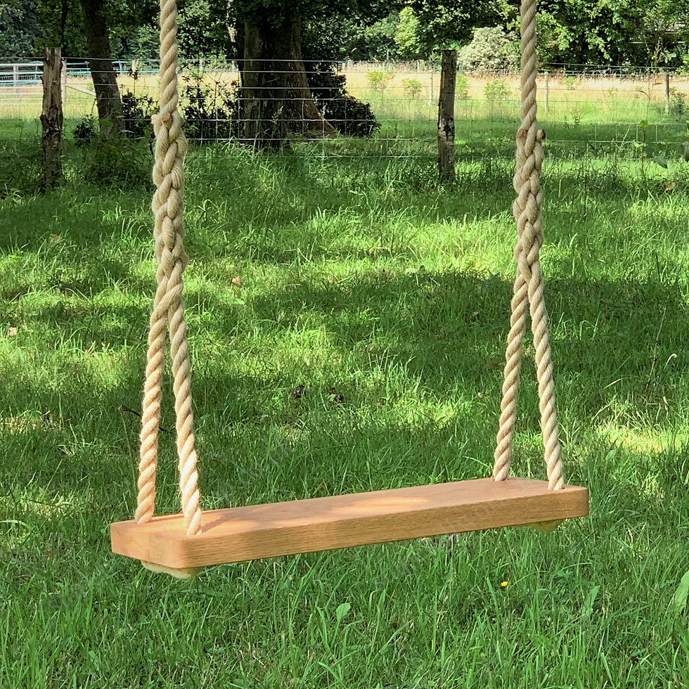 Thumbnail: Family Oak Rope Swing -  60cm x 21cm seat - Loop & Spliced