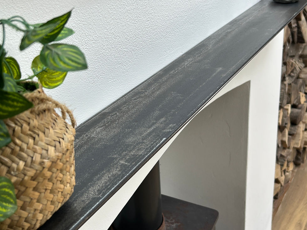 Thumbnail: Non Combustible Mantel Fireplace Shelf - TV Heat Shield Deflector - Clear Coat