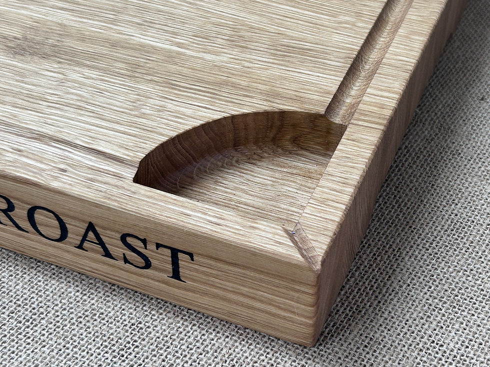 Thumbnail: Luxury Personalised Thick Oak Carving Board with Juice Groove & Well