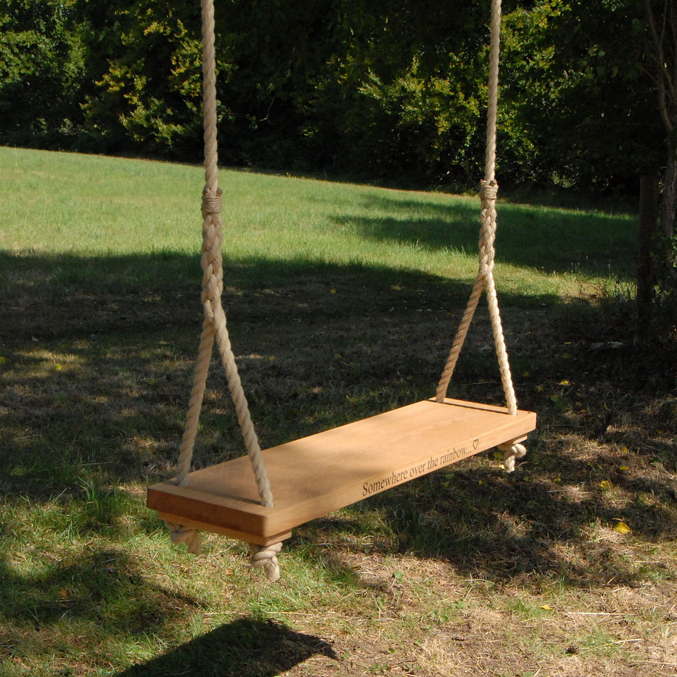 Thumbnail: Luxury Double Oak Rope Swing - 100cm x 25cm Seat - Under Batten, Knots & Spliced