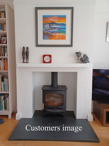 White mantel fireplace shelf beam customer.jpg