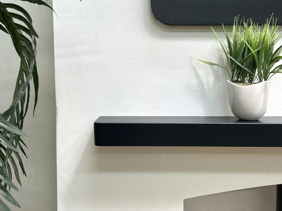 Thumbnail: Black Solid Oak Fireplace Floating Mantel Beam Shelf