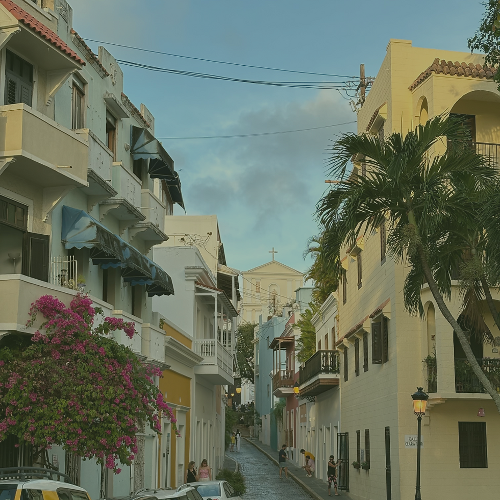 Colorful Street View in Old San Juan – Colonial Charm in Puerto Rico