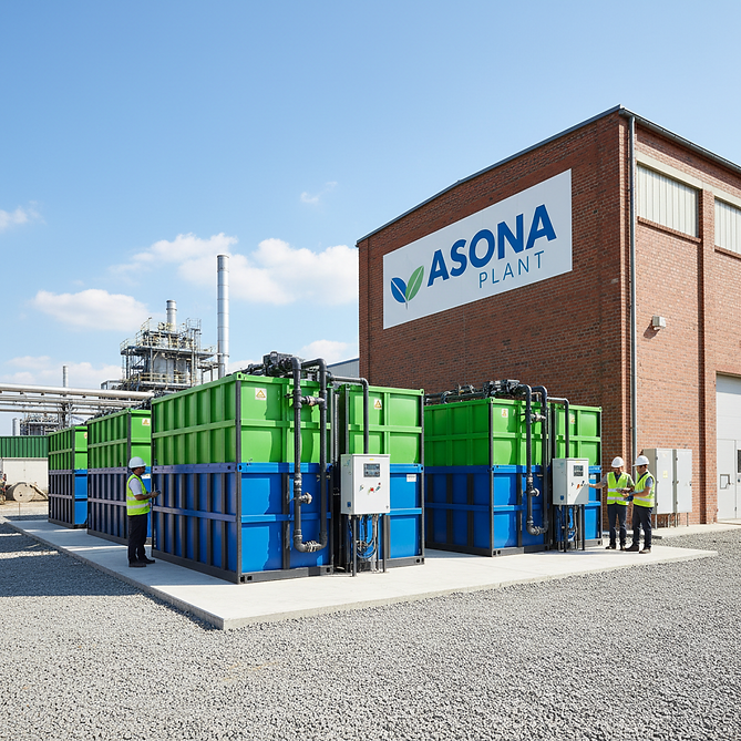 Firefly_Gemini Flash_Picture of installed BioKube systems for Company -Asona Plant- 283124
