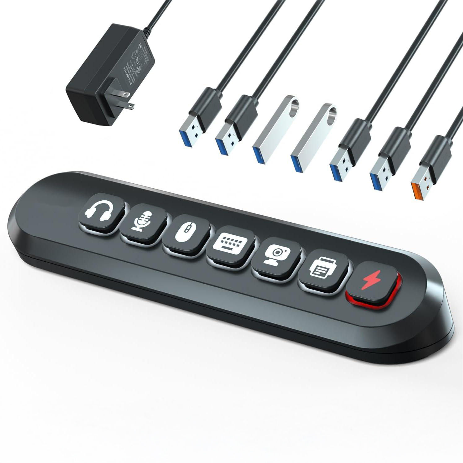 USB Power Switch 7 Port Hub